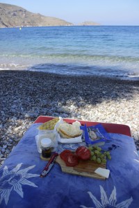 Picnic on the beach...being thrifty!